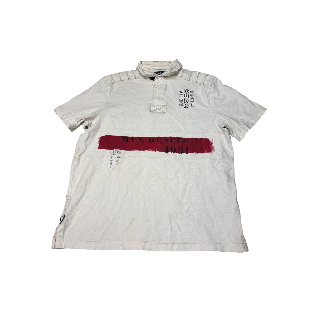 Vintage Polo Ralph Lauren Mtn. Rescue 1951 Custom Fit Polo Shirt Size XL